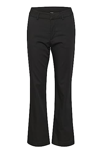 Kaffe Damen Women's Trousers Flared Chino Pants Waistband Regular Fit Hose, Black Deep, 44 von KAFFE