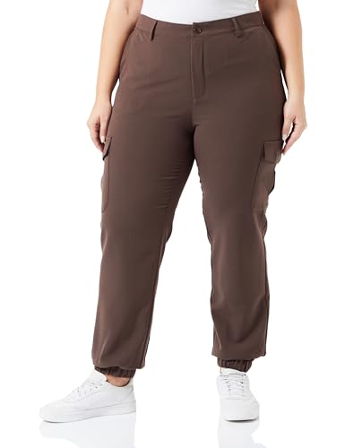 Kaffe Damen Women's Trousers High Waisted Cropped Length Cargo Pockets Regular Fit Hose, Java, Kaffe Damen Women's Trousers High Waisted Cropped Length Cargo Pockets Regular Fit Hose, Java, von KAFFE