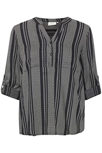 KAFFE Langarm-Bluse KAnoral 42, Black/Chalk Small Diamonds von KAFFE