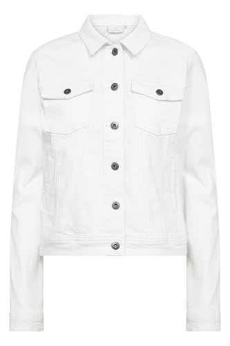 KAFFE Jacke KAzelina Damen Jeansjacke Leichte Denim Übergangs Jacke 46, Chalk 46 von KAFFE