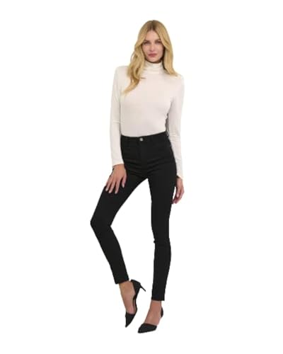 Kaffe Jeans KAlaura Damen Jeans High Waist Skinny Fit Mit Hoher Bund Black Deep36 von KAFFE