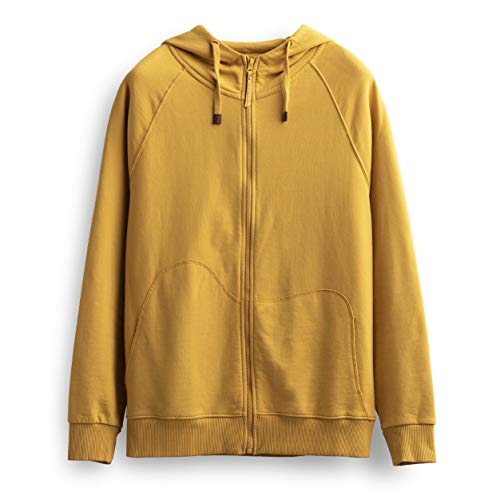 KAFT Unisex Kapuzenpullover Mit Reißverschluss Regular Fit 100% Baumwolle Zipper - Sulphur Large von KAFT