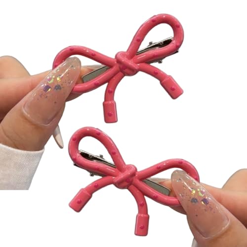 1 Paar süße Schleifen-Haarspangen für Damen, modische Schleife, Punkte, süßes Haar-Accessoire, Party-Dekoration, minimalistischer Clip von KAHDGSS