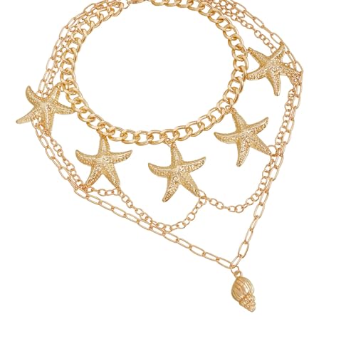 1 Set Laying Schmuck Verstellbarer Ketten Konch Design Legierung Halskette Für Strand Outfit Urlaub Accessoire Casual Layering Neckkette von KAHDGSS