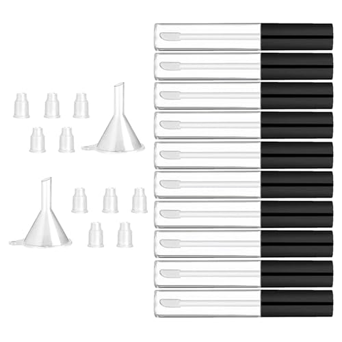 10 Ml Leere Mascara Rohrflasche Mit Wimpernstab Gummi Einsätzen Und Trichter Set Wimperncremesbehälterflasche Mit Kappen Leerer Mascara Röhrchen Zauberstab von KAHDGSS