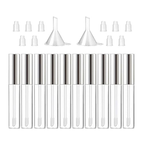 10 Ml Leere Mascara Rohrflasche Mit Wimpernstab Gummi Einsätzen Und Trichter Set Wimperncremesbehälterflasche Mit Kappen Leerer Mascara Röhrchen Zauberstab von KAHDGSS