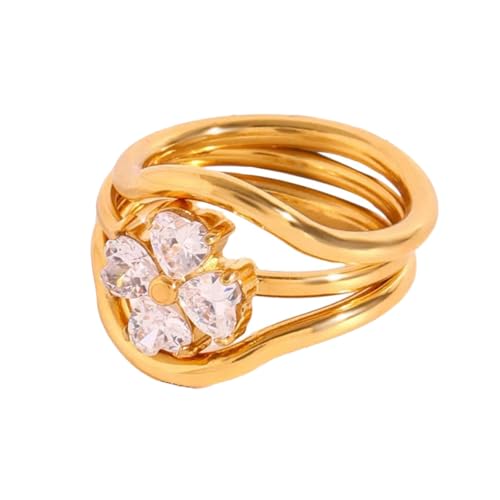 3pcs Moderne 18k Goldfarbe Verstellbare Ringe Accessoires Für Alltägliche Kleidung Mode Handgefertigtes Party Schmuck Fashion Party von KAHDGSS