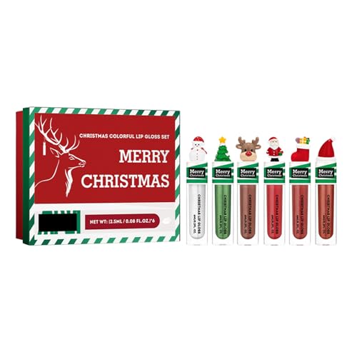 6 PCs Matte Lippenstift Wasserdichte Lippenfärbung Feuchtigkeitsspendende Lipgloss Set Make Up Supplies Weihnachts Für Frauen Mädchen von KAHDGSS