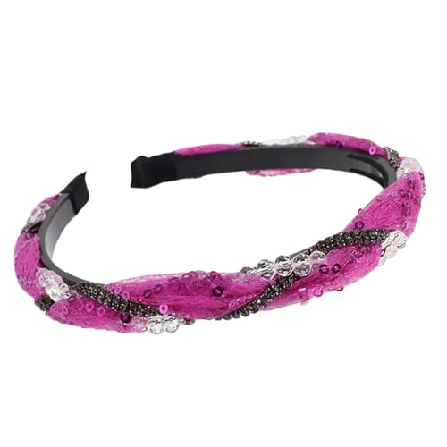 Ästhetisches Haarband mit Strasssteinen, Netzstoff, für Damen und Mädchen, französischer Haarreifen, elegante Haarstyling-Dekorationen von KAHDGSS
