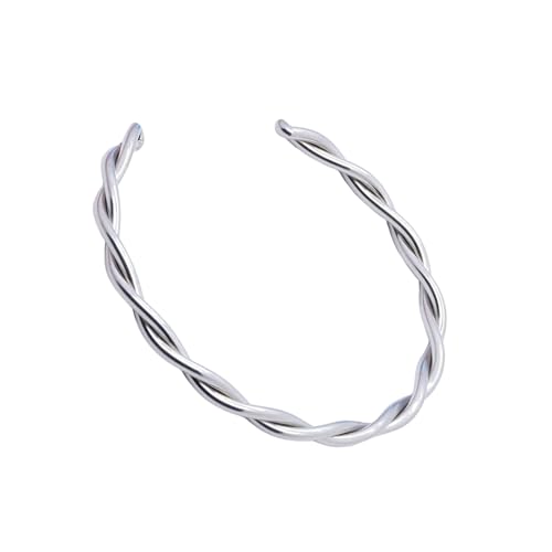 KAHDGSS Bequeme Verschleiß Spiralen Manschettenknopf Silberte Stabil Rostfreie Stahlschmuckzubehör Für Alltägliche Stile Trendige Spiralen Twist Armband von KAHDGSS