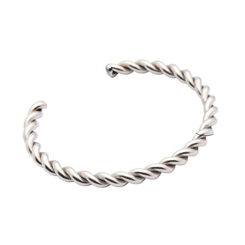 KAHDGSS Bequeme Verschleiß Spiralen Manschettenknopf Silberte Stabil Rostfreie Stahlschmuckzubehör Für Alltägliche Stile Trendige Spiralen Twist Armband von KAHDGSS