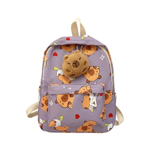 Cartoon Capybara Rucksack Für Schüler Die Bequem Schook Bag Casual Daypack Mit Verstellbarem Schultergurt Tierdesign Kids Bag von KAHDGSS