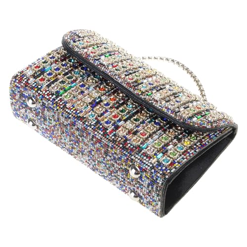 Damen-Abend-Clutches Geldbörsen Strass Umschlag Tasche Handtasche Kette Crossbody Schulter Trendy Achselgeschenke Kette Crossbody Umhängetasche, farbe, One Size von KAHDGSS