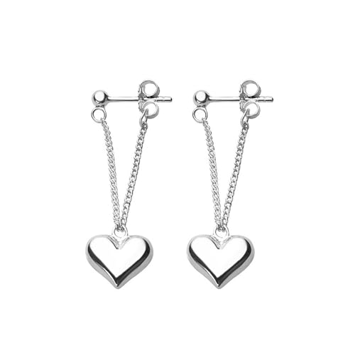 Einfache Herzkette Drop Ohrringe Trend Quasten Ohrhänger Für Frauen Und Mädchen Silber Farbe Liebe Herzohr Juwely Stylische Accessoires von KAHDGSS