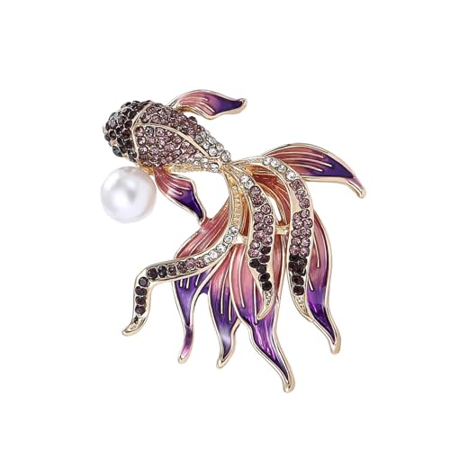 Elegante, raffinierte Gold-Anstecknadel, vibrierende Farben, Zubehör, tragbar, für Kinder und trendige Erwachsene, stilvolle Outfits, Strass-Brosche, Einheitsgröße, Wie beschrieben von KAHDGSS