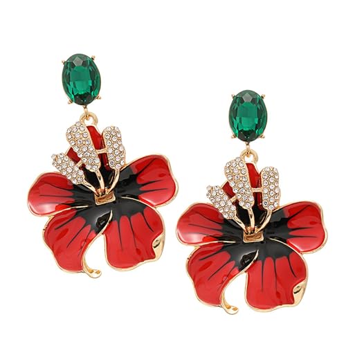 Elegante Blumenischen Ohrringe Mode Ohrnadel Kupferohrschstene Statement Ohrringe Kreativer Schmuck Für Frauen Mädchen Mit Strasssteinen von KAHDGSS