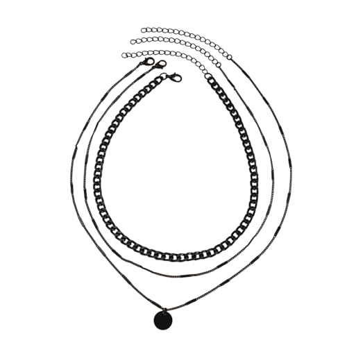 Elegante Multi Layer Halskette Mit Metallischen Pailletten Und Perlen Schlangekette Die Für Party Kleidung Oder Tägliche Outfits Dunkler Ästhetikschmuck Geeignet Sind von KAHDGSS