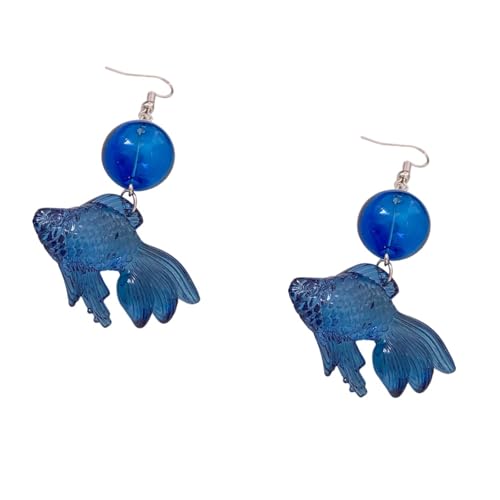 Frau Ohrringe Fischohrschnalel Anhänger Ohrring Mode Ohrschmuck Glas Textur Für Passende Mode Outfits Glasball Goldfischohrringe von KAHDGSS