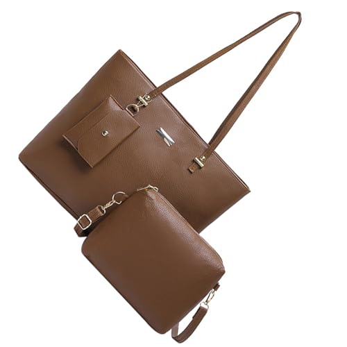 Frauen Modehandtaschen Set 3pcs Umhängetaschen Große Kapazität Satchel Top PU Leder Crossbody Taschen PU Leder Geldbeutel von KAHDGSS