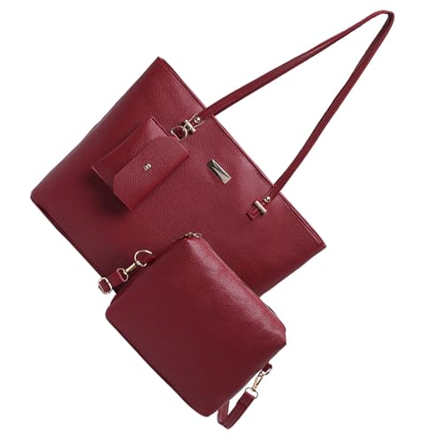 Frauen Modehandtaschen Set 3pcs Umhängetaschen Große Kapazität Satchel Top PU Leder Crossbody Taschen PU Leder Geldbeutel von KAHDGSS
