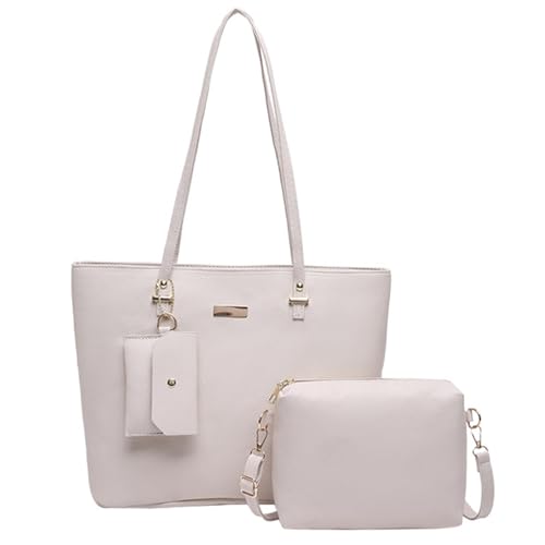 Frauen Modehandtaschen Set 3pcs Umhängetaschen Große Kapazität Satchel Top PU Leder Crossbody Taschen PU Leder Geldbeutel von KAHDGSS