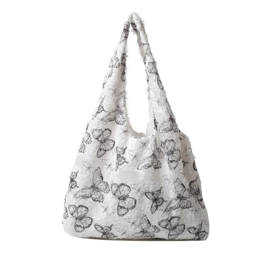 Frauen Modische Schmetterlingsabdruck Umhängetasche Vintage Quasten Große Kapazität Weste Tasche Reisen Freizeit Einkaufshandtasche Große Kapazität Handtasche von KAHDGSS