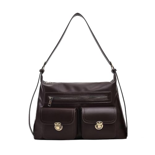 Frauen PU Leder Messengerbeutel Mehr Taschen Schulter Weibliche Lässige Crossbody Solid Color Handtasche Für Tägliche Frauen PU Leder Crossbody Multipocket Boten Einfache Schulter von KAHDGSS