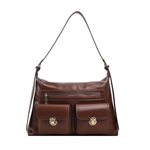 Frauen PU Leder Messengerbeutel Mehr Taschen Schulter Weibliche Lässige Crossbody Solid Color Handtasche Für Tägliche Frauen PU Leder Crossbody Multipocket Boten Einfache Schulter von KAHDGSS