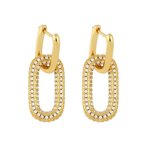 Geometrische Drop Ohrringe Herzohrschnüre Mode Oval Ohrschmuck Kupferstruktur Geeignet Für Frauen Und Teenager Präsentieren Geometrische Dangelohrringe von KAHDGSS
