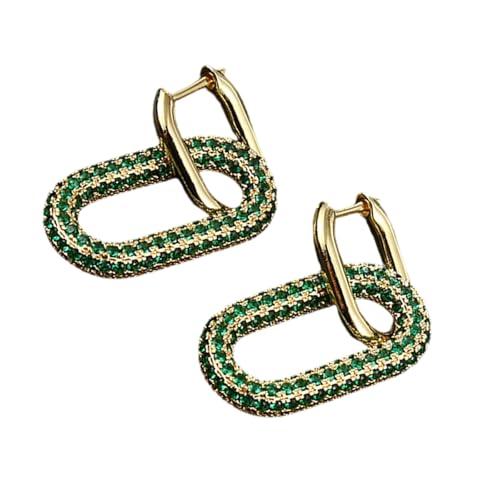 Geometrische Drop Ohrringe Herzohrschnüre Mode Oval Ohrschmuck Kupferstruktur Geeignet Für Frauen Und Teenager Präsentieren Geometrische Dangelohrringe von KAHDGSS