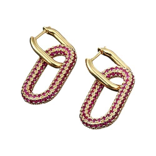 Geometrische Drop Ohrringe Herzohrschnüre Mode Oval Ohrschmuck Kupferstruktur Geeignet Für Frauen Und Teenager Präsentieren Geometrische Dangelohrringe von KAHDGSS