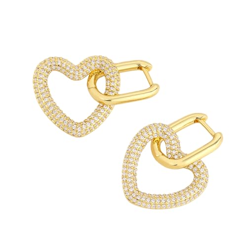 Geometrische Drop Ohrringe Herzohrschnüre Mode Oval Ohrschmuck Kupferstruktur Geeignet Für Frauen Und Teenager Präsentieren Geometrische Dangelohrringe von KAHDGSS