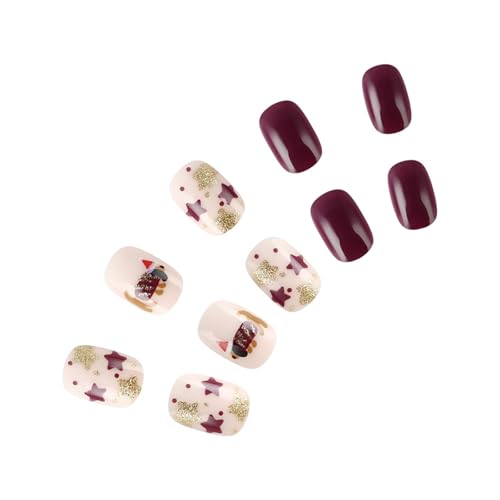 Glitzernder Star Full Cover Stick Auf Nägeln Künstlicher Schöner Hund Falsch Kurzer Platz Presse Für Frauen Glitzernder Star Full Cover Stick Auf Weihnachten Falsche Presse An von KAHDGSS