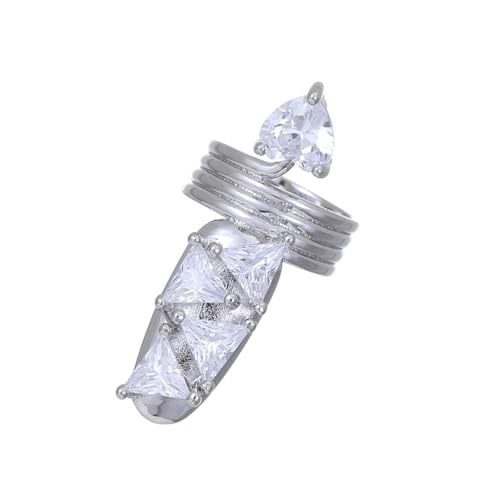 Gothic Klauenringe Punk Styles Künstliche Nägel mit Kristallen Strass oder Kostümpartys und Gothic Zubehör Verstellbare Nagelringe Set, Einheitsgröße, Wie beschrieben, Wie beschrieben von KAHDGSS