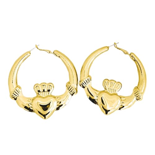 Hoop Ohrringe Mit Herzdesigns Goldene Oder Versilberte Ohrringe Accessoire Für Frauen Einzigartige Herzschmuckstücke Goldene Ählige Reifen von KAHDGSS