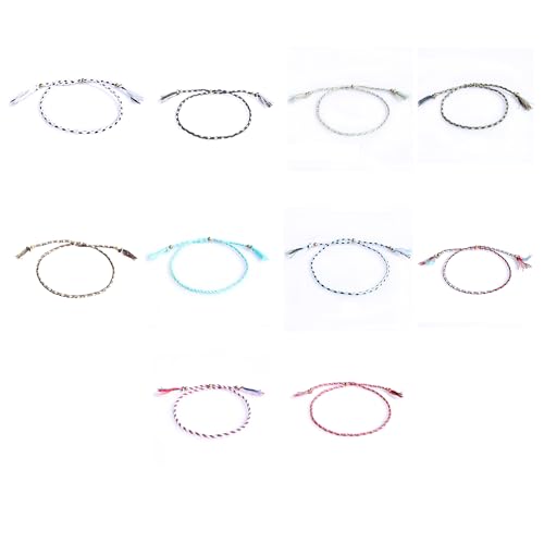 KAHDGSS 10 Stück Buntes Freundschaftsarmband Handgefertigtes Armband Einstellbare Baumwoll Armbänder Gewebte Seilarmbänder Für Tägliche Farbenfrohe Baumwollfadenarmbänder von KAHDGSS