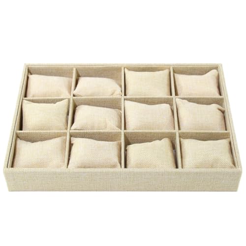 KAHDGSS 12 Slot Watchhalter Mit Kissen Schmuck Präsentationsschale Armbanduhr Schutzstand Elegante Veletts Schmucktabeln Uhr Präsentation Hülle von KAHDGSS