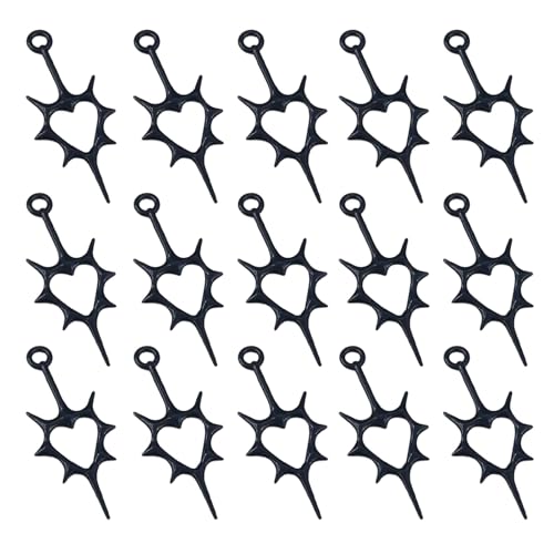 KAHDGSS 15pcs Mode Herzcharm Mit Zartem Filigranem Und Dornenmuster In Antikem Silber Für Schmuck Die Einzigartige Schmuckstücke Machen von KAHDGSS