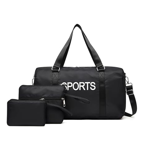 KAHDGSS 3pcs Stylish Letter Muster Gepäck Speichertasche Set Geräumige Umhängetaschen Fitness Fitness Tasche Reisehandtasche Für Frauen Geräumiges Lagergepäck von KAHDGSS