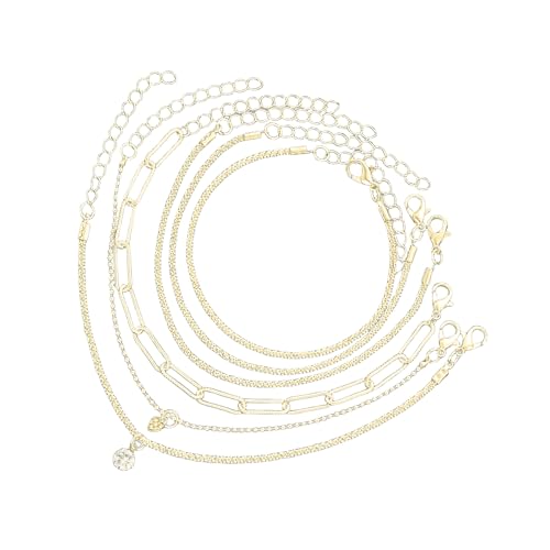 KAHDGSS 6pcs Elegante Armbänder Set Trendy Handgelenkketten Stapelbare Handkette Für Frauen Mit Zirkonia Charme Für Verschiedene Anlass Party Schmuckgeschenk von KAHDGSS