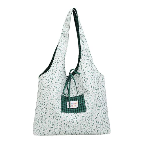 KAHDGSS Ästhetische Leinwand Getötet Tasche Wiederverwendbarer Schultertasche Für Frauen Freizeit Urlaub Einkaufsarbeit Fitnessstudio Blumenstofftaschen Blumen Leinwand von KAHDGSS