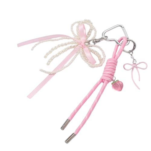 KAHDGSS BOWS Keyring Kreative Autoschlüsselkette Herzschlüsselhain Mode Geflochtene Seilschmuckbeutel Charme Für Rucksackbögen Keyring Geflochten von KAHDGSS