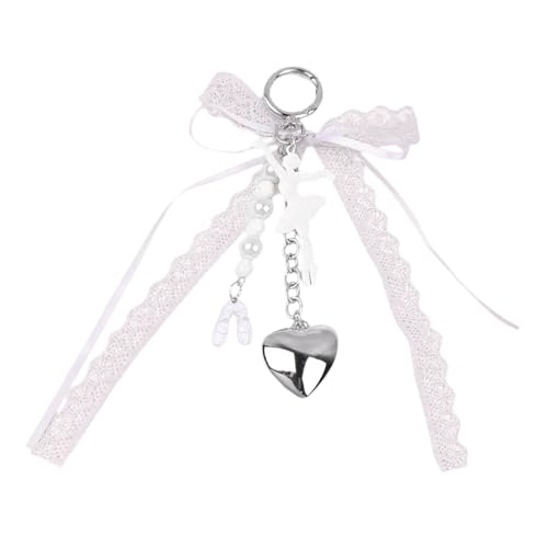 KAHDGSS Ballettmädchen Keychain Spitze Bögen Keyring Kreativer Autos Schlüsselkette Herzverzierung Kreativer Tasche Charme Für Rucksackautos Schlüsselkette Bögen Charm Ballet Girl Keyring Anhänger von KAHDGSS