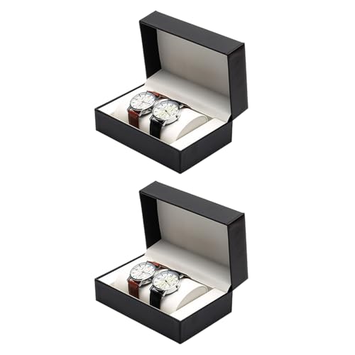 KAHDGSS Beobachtungsschachtel Für Männer Luxus PU Leder Displayhüllen Mit Zwei Schichten Aufbewahrungs Und Schutz 2-Pack Set PU Leder Display Box von KAHDGSS