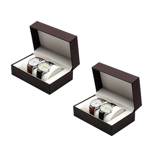 KAHDGSS Beobachtungsschachtel Für Männer Luxus PU Leder Displayhüllen Mit Zwei Schichten Aufbewahrungs Und Schutz 2-Pack Set PU Leder Display Box von KAHDGSS