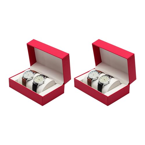 KAHDGSS Beobachtungsschachtel Für Männer Luxus PU Leder Displayhüllen Mit Zwei Schichten Aufbewahrungs Und Schutz 2-Pack Set PU Leder Display Box von KAHDGSS