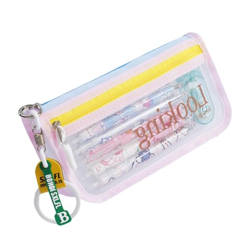 KAHDGSS Big Capacity Bleistift Hülle Stiftbeutel 2 Fachmarker Aufbewahrungstaschen Tragbare Kunstversorgungsorganisatoren Reisen Make Up Tasche Durch Die Mesh School Supply Beutel. von KAHDGSS