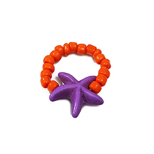 KAHDGSS Bunte Perlenringe Handgewebte Stringstarfisch Perlen Schmuck Reis Perlen Finger Schmuck Stapelringe von KAHDGSS