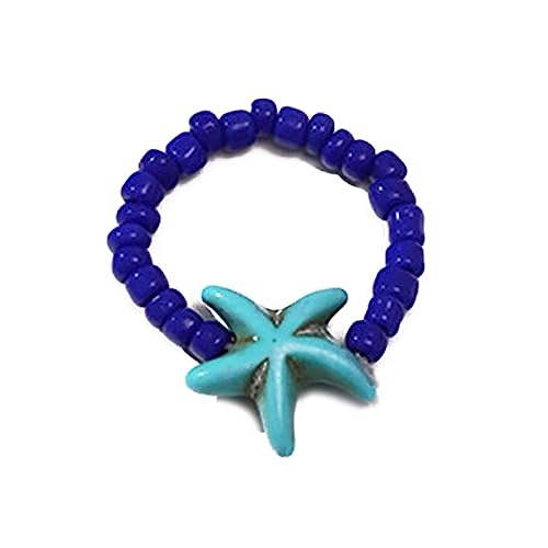 KAHDGSS Bunte Perlenringe Handgewebte Stringstarfisch Perlen Schmuck Reis Perlen Finger Schmuck Stapelringe von KAHDGSS