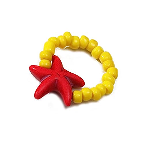 KAHDGSS Bunte Perlenringe Handgewebte Stringstarfisch Perlen Schmuck Reis Perlen Finger Schmuck Stapelringe von KAHDGSS